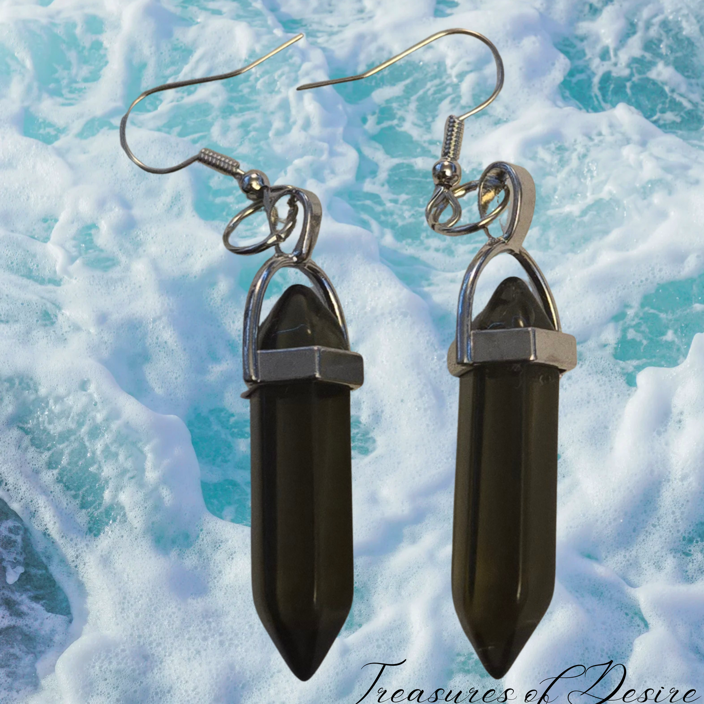 Smoky Quartz Crystal Earings