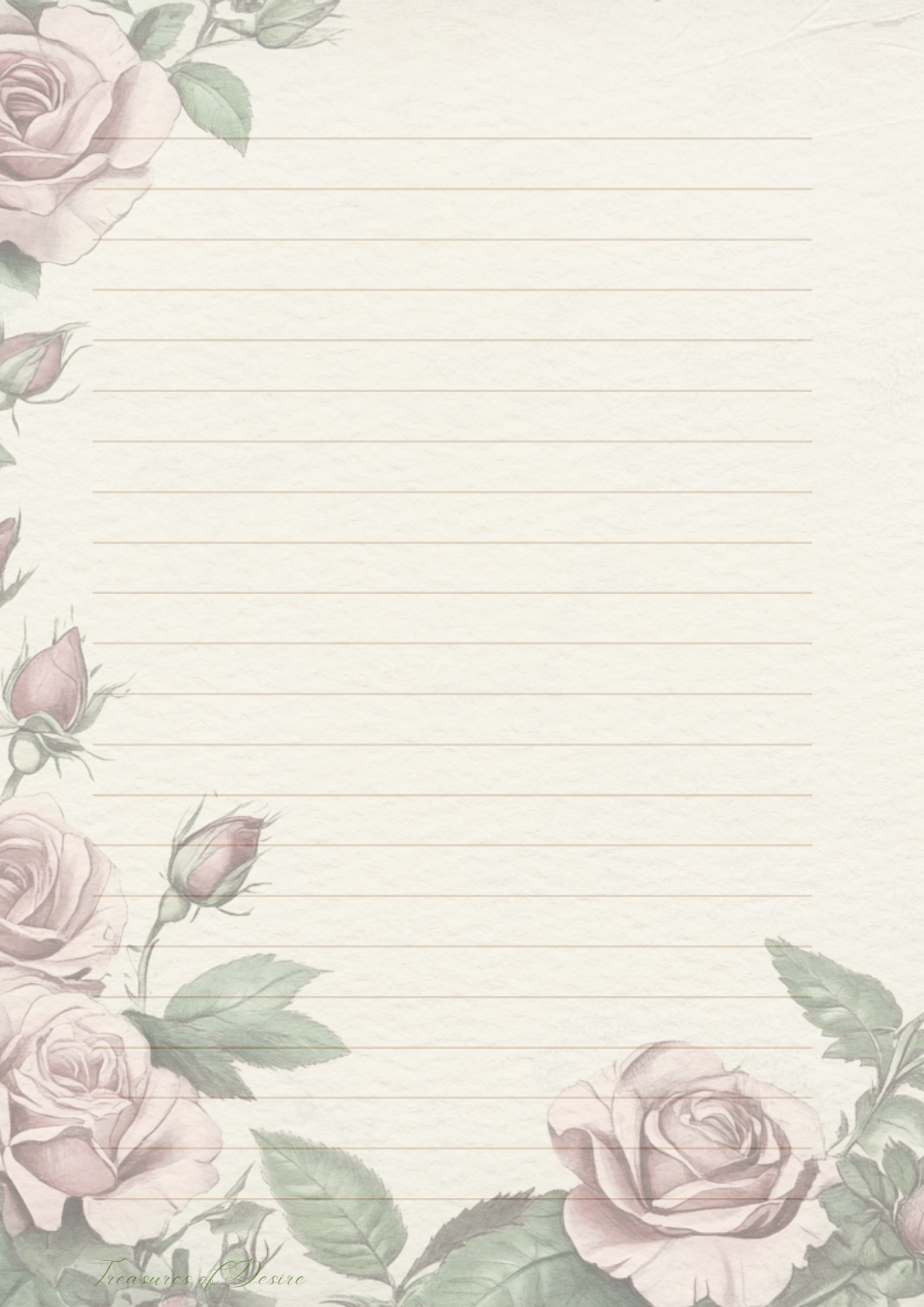 Flowers Galore Stationary Set Digital Download