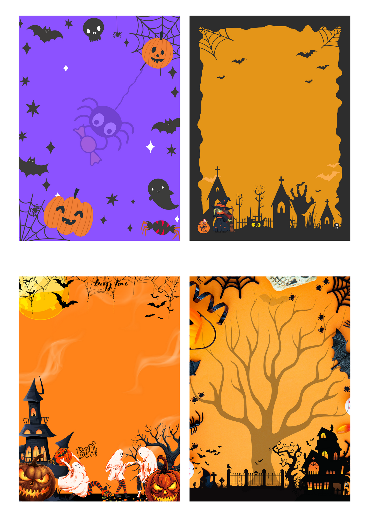 Spooky Halloween Stationery Set – 30 Physical Sheets | 8.5 x 11 in