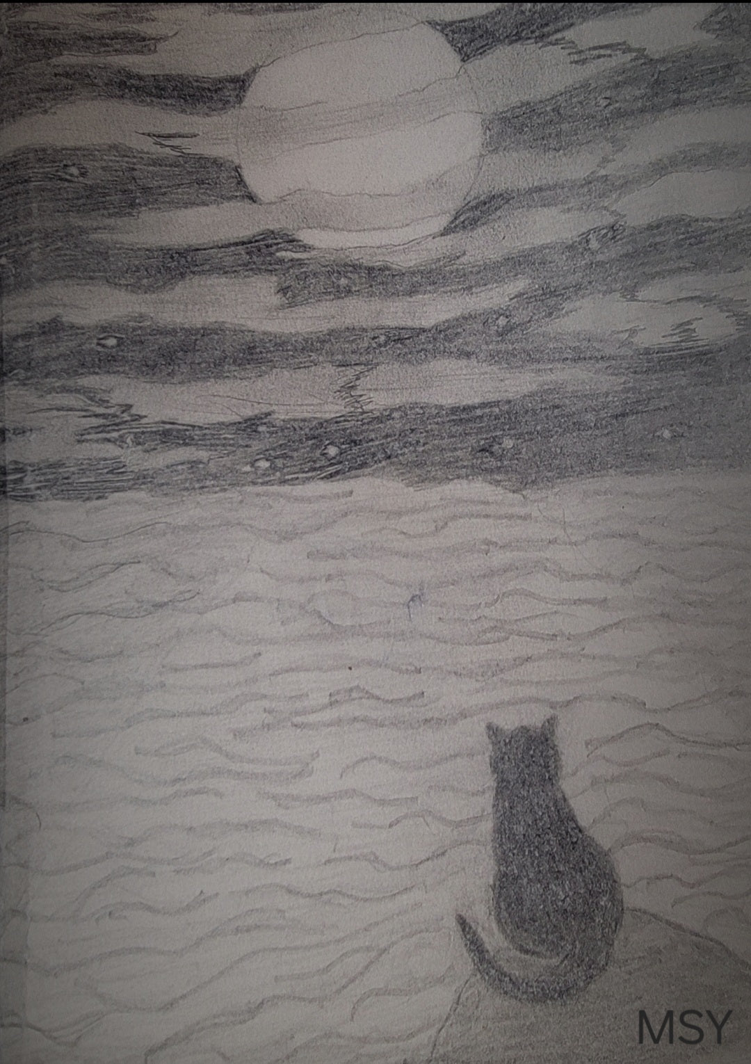 Pondering Cat (Art Print)