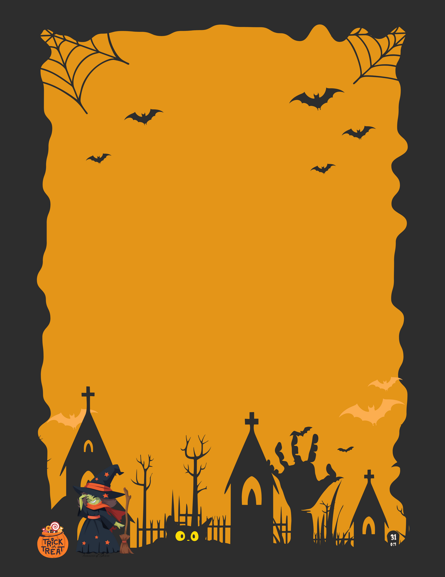 Spooky Halloween Stationery Set – 30 Physical Sheets | 8.5 x 11 in