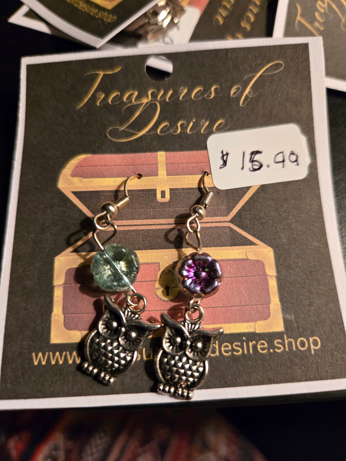 Shimmering Owls Danglers