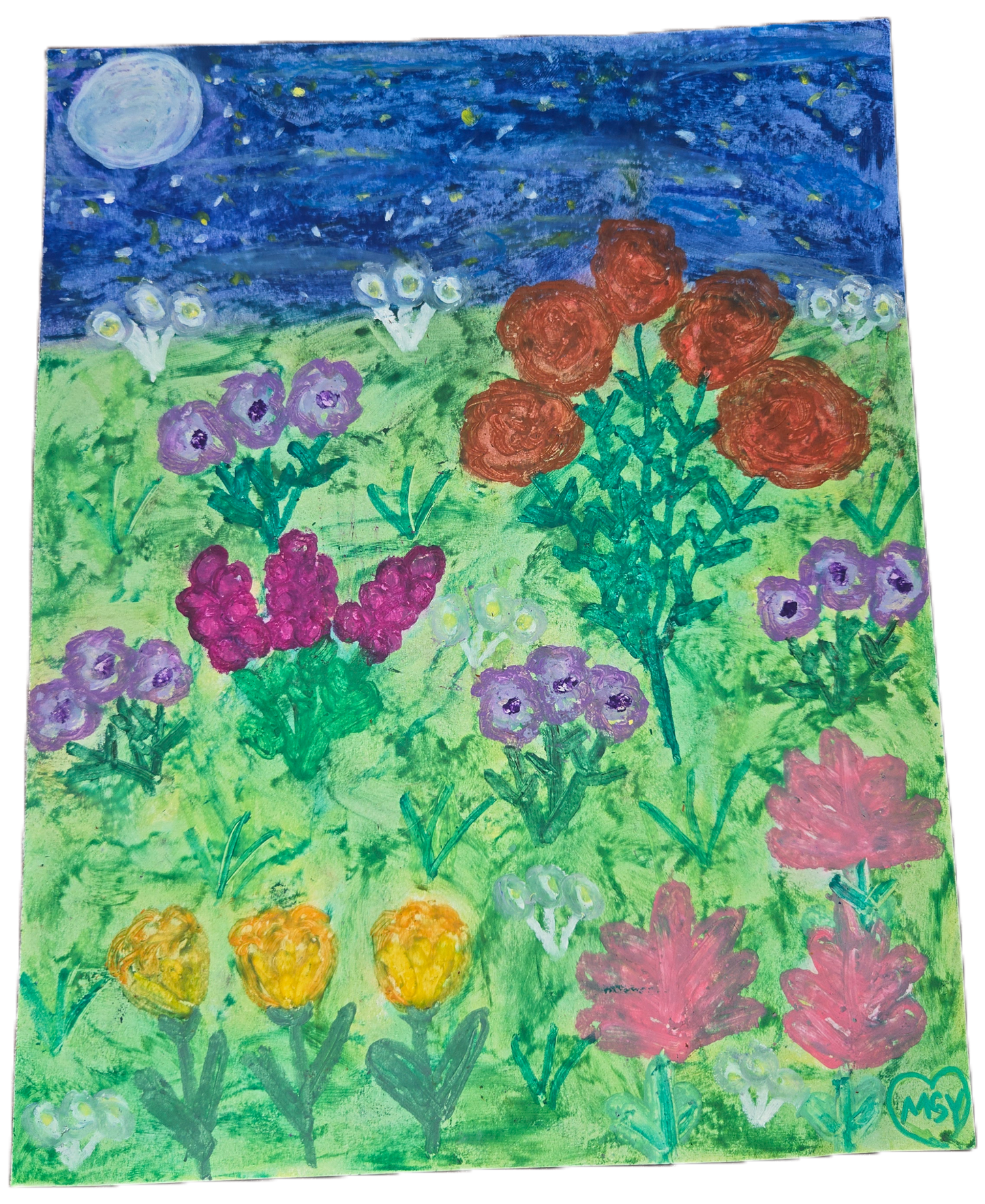Midnight in the Secret Meadow – Original Oil Pastel