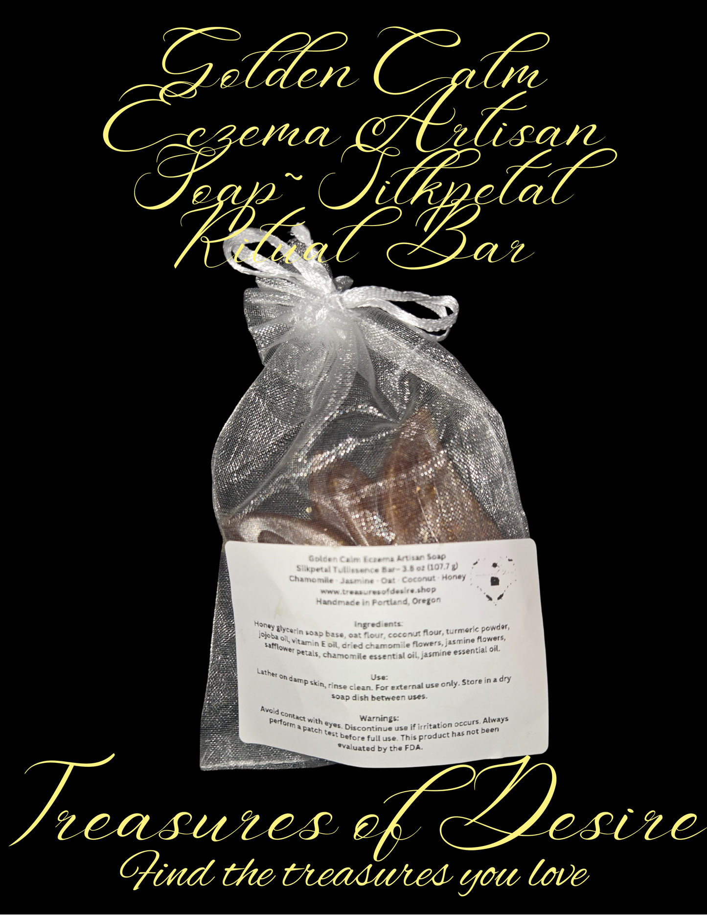 Golden Calm Eczema Luxery Artisan Soap - Silkpetal Tullissence