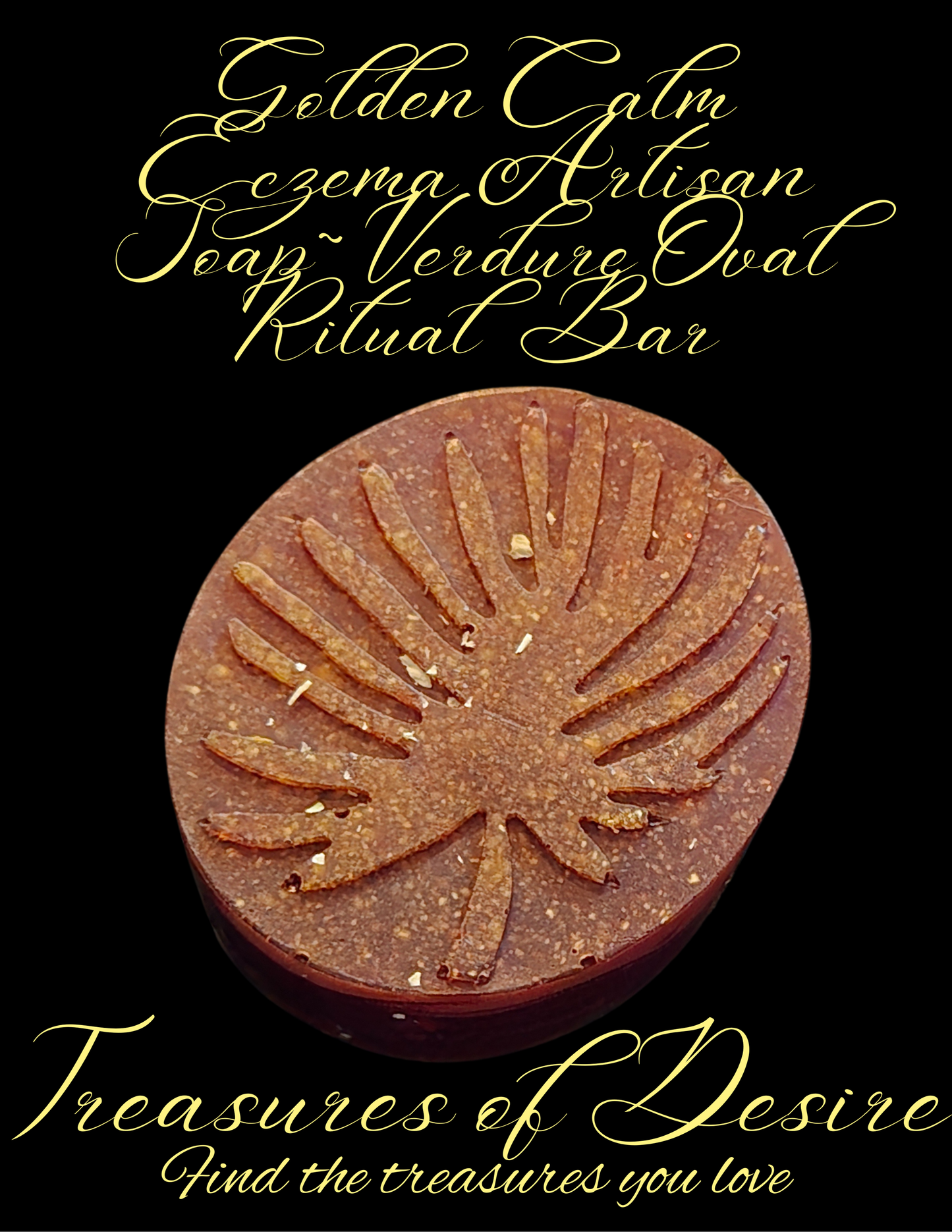 Golden Calm Eczema Luxery Artisan Soap - Verdure Oval Bar