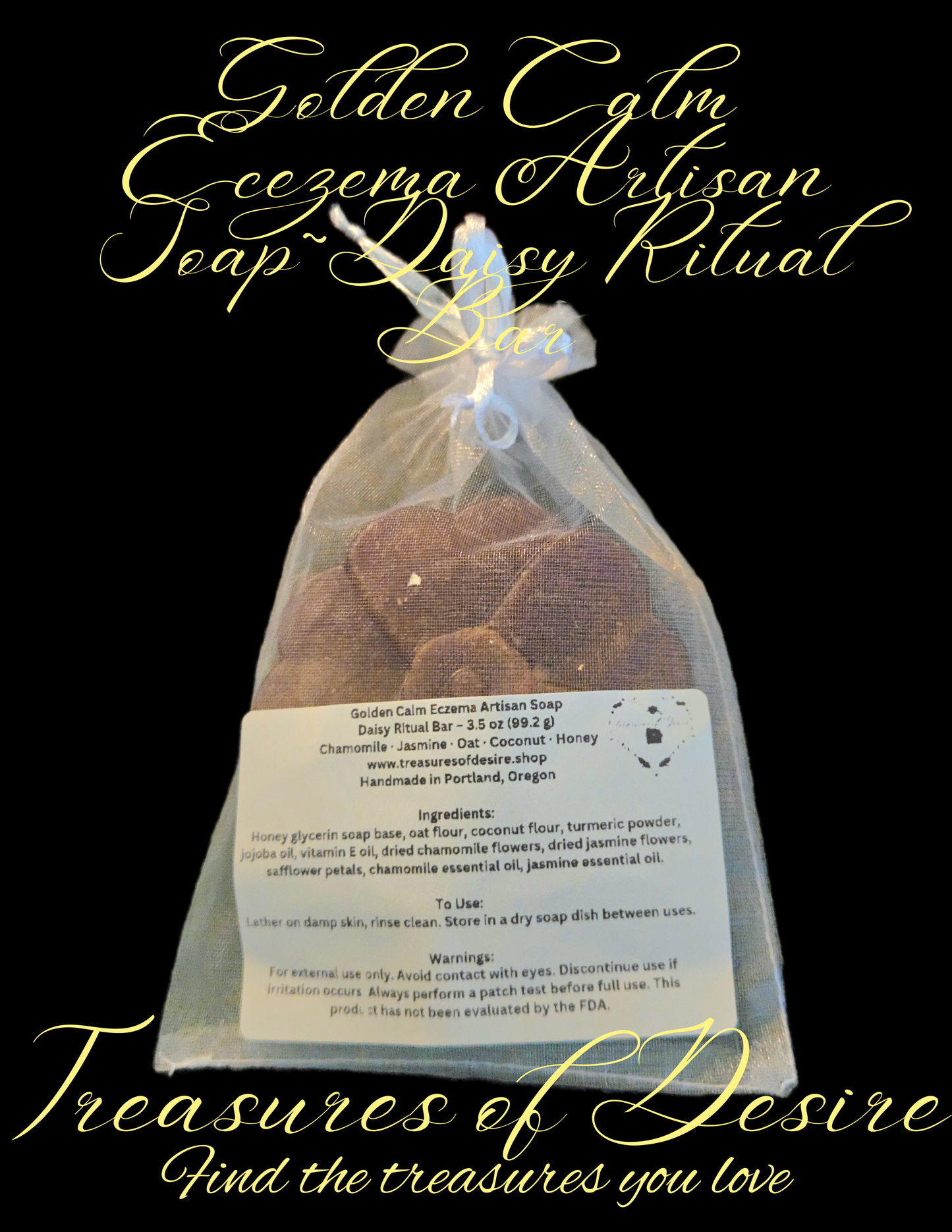 Golden Calm Ecezema Artisan Soap -Daisy Ritual Bar