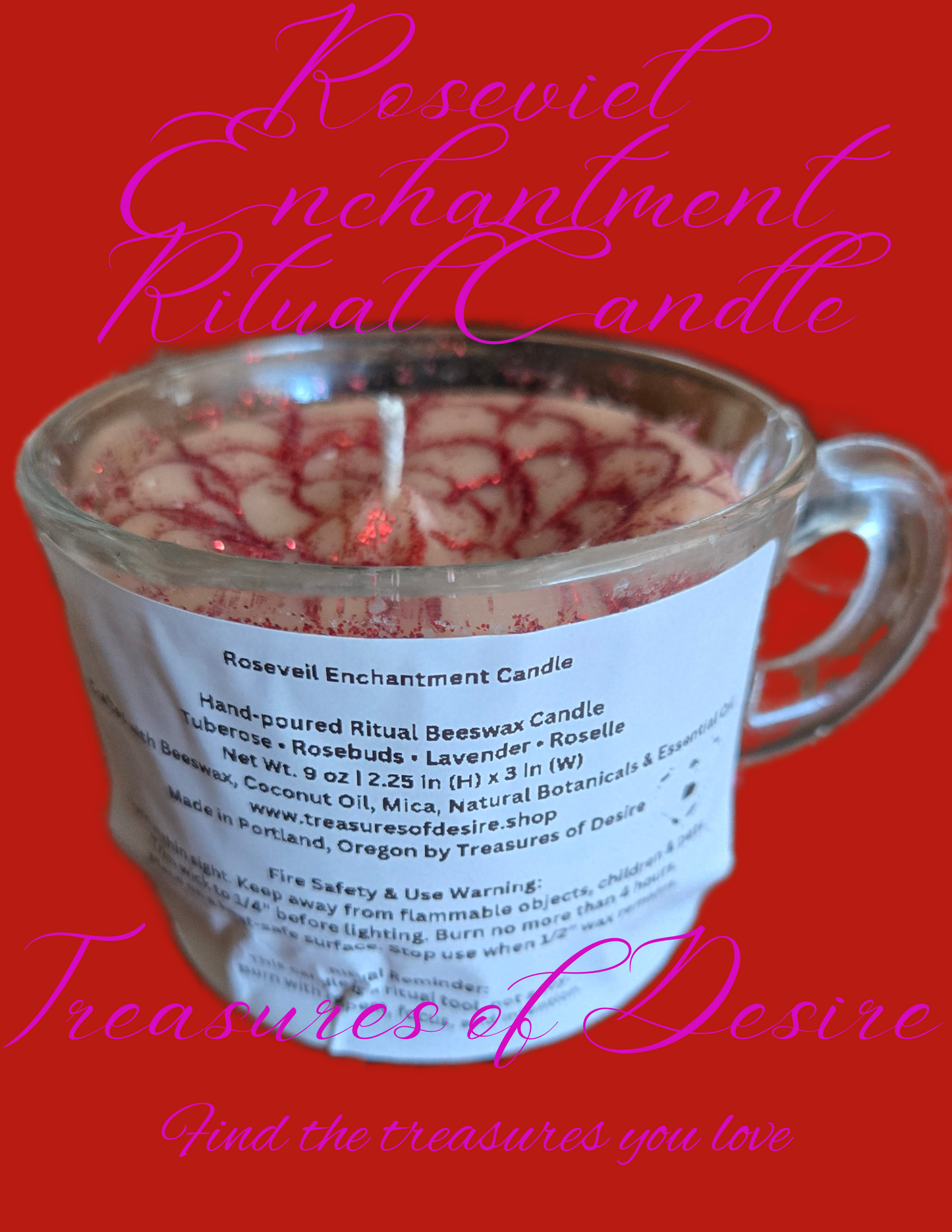 Roseviel Enchantment Ritual Candle