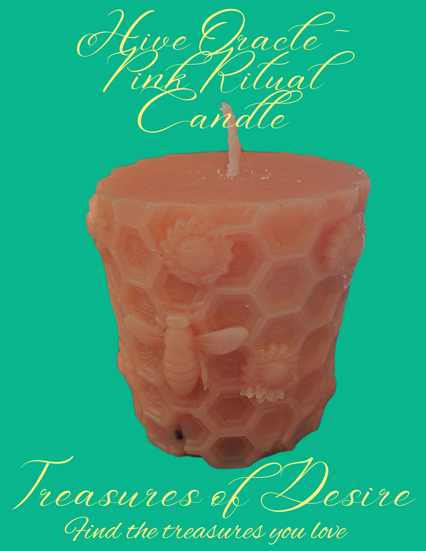 Hive Oracle-Pink Beeswax Ritual Candle