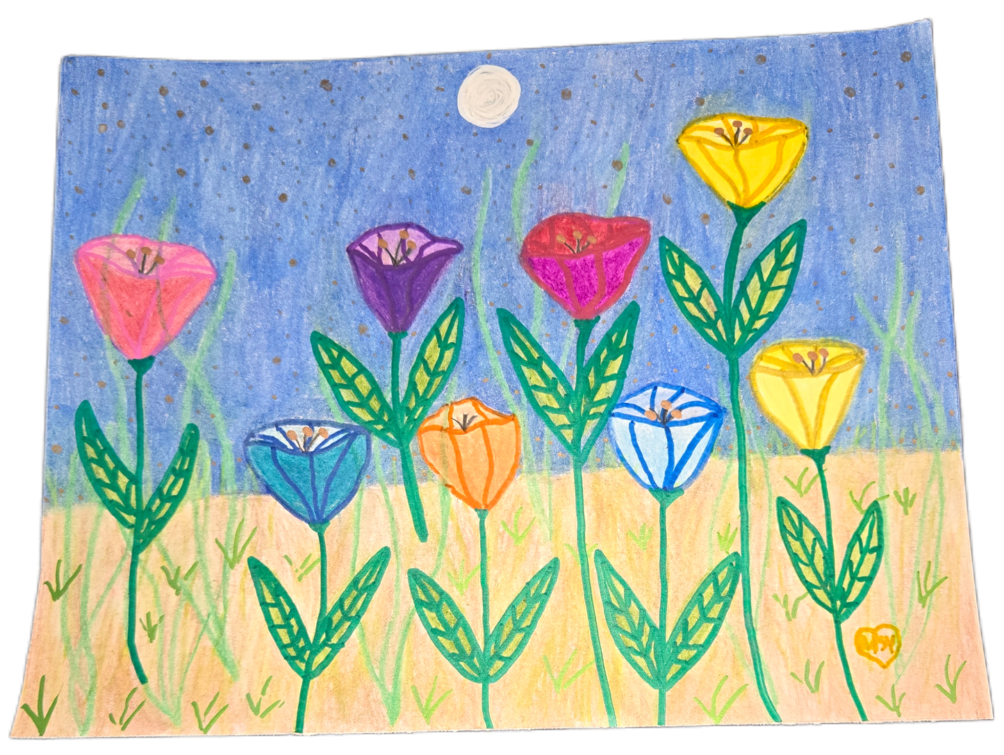 Lunar Flora – 8x10 Original Magical Artwork: The Confluence of Starlight and Bloom