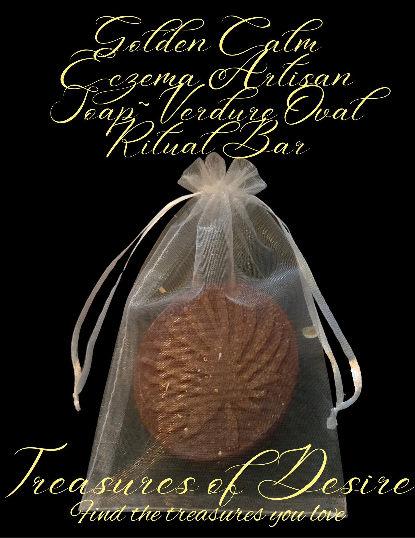 Golden Calm Eczema Luxery Artisan Soap - Verdure Oval Bar