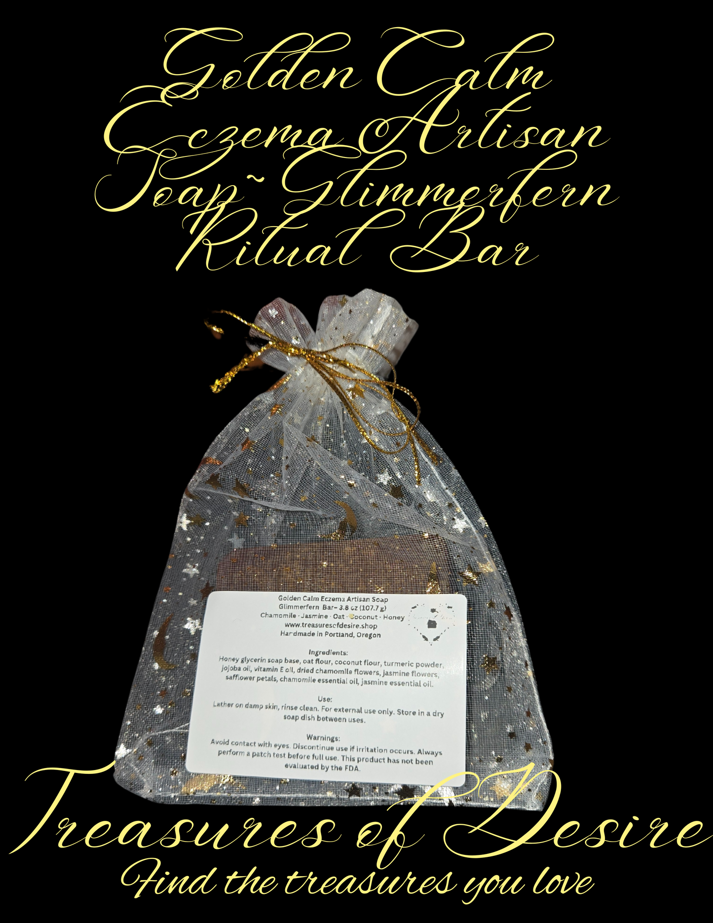 Golden Calm Eczema Luxury Artisan Soap - Glimmerfern Bar