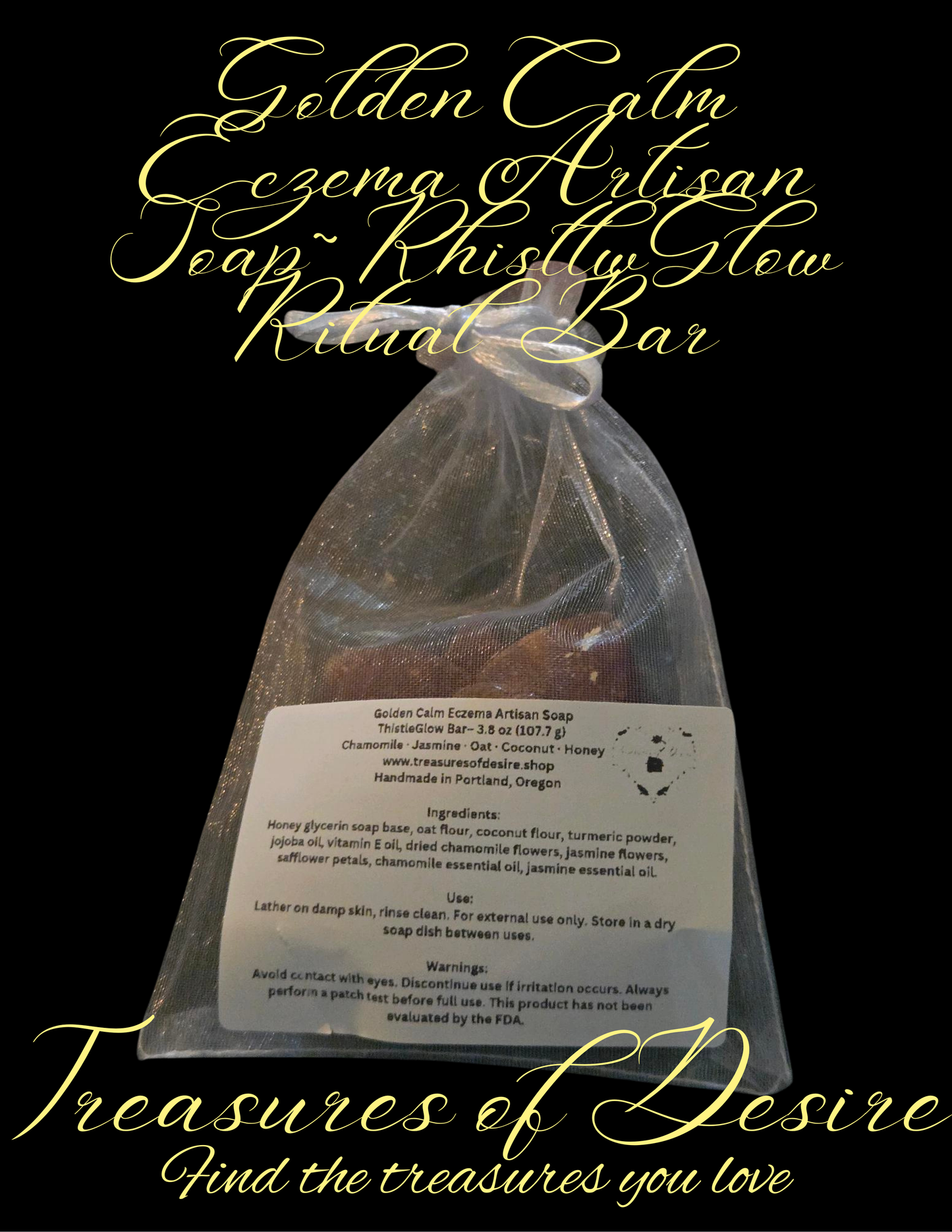 Golden Calm Eczema Artisan Soap-ThistleGlow Bar