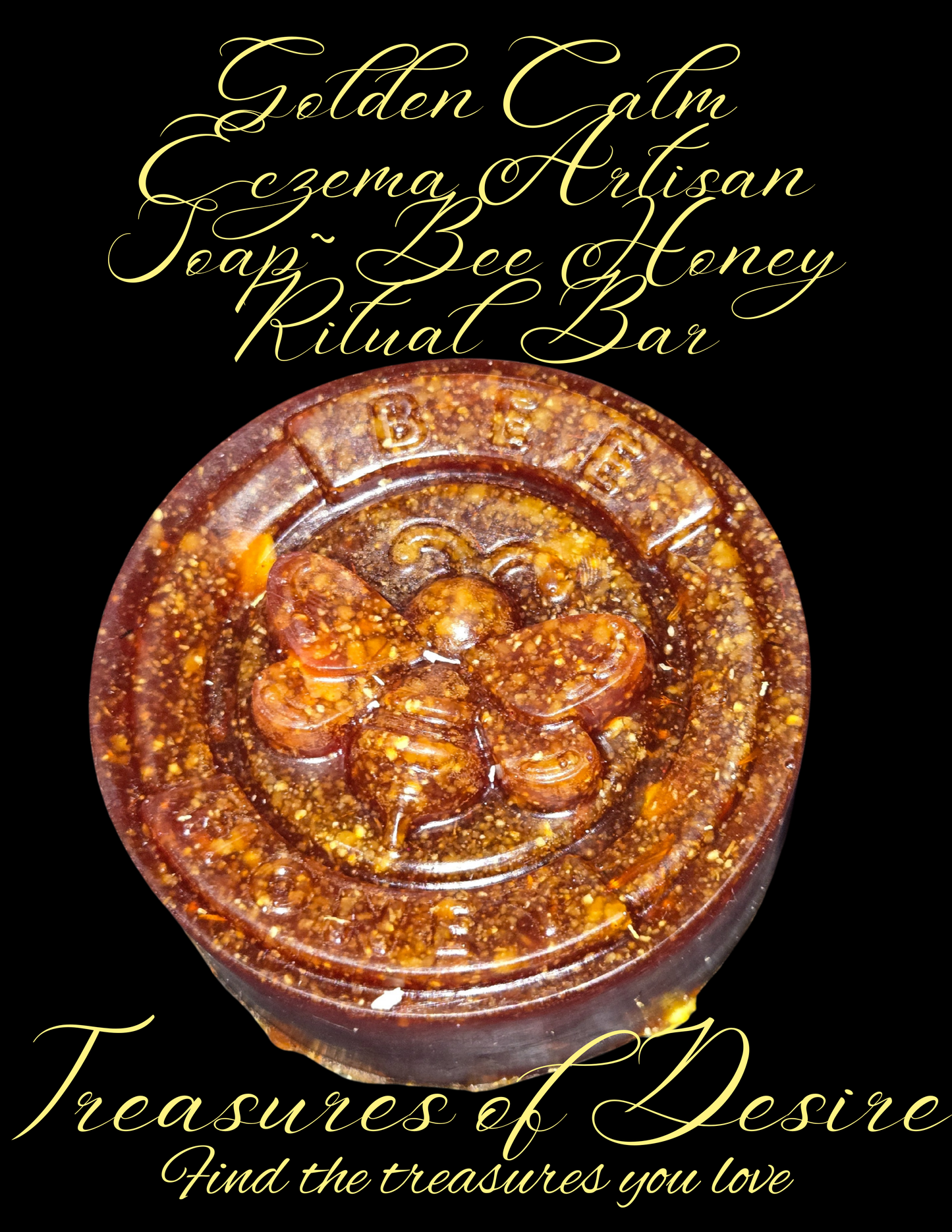 Golden Calm Eczema Luxery Artisan Soap - Bee Honey Bar