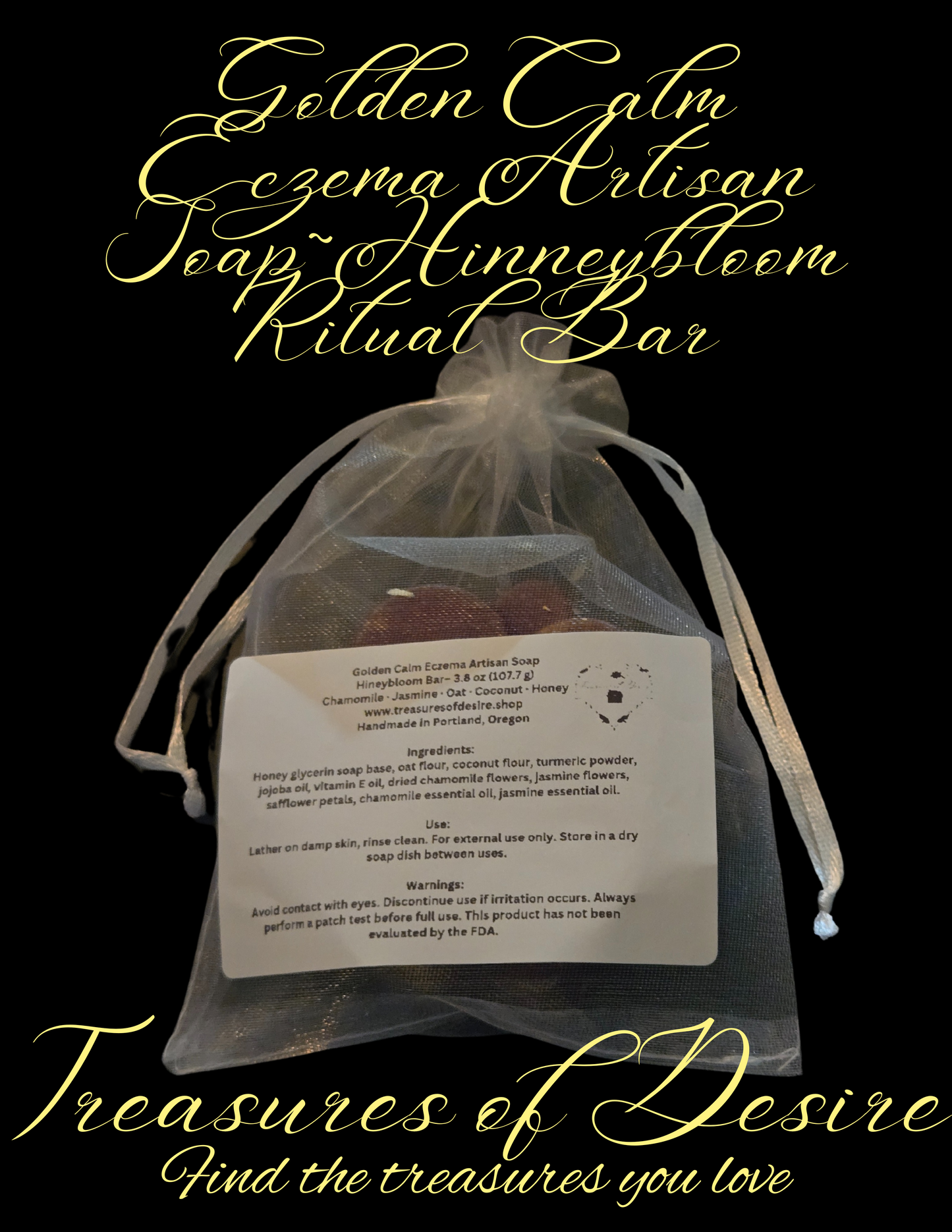 Golden Calm Eczema Artisan Soap-Hinnybloom Bar
