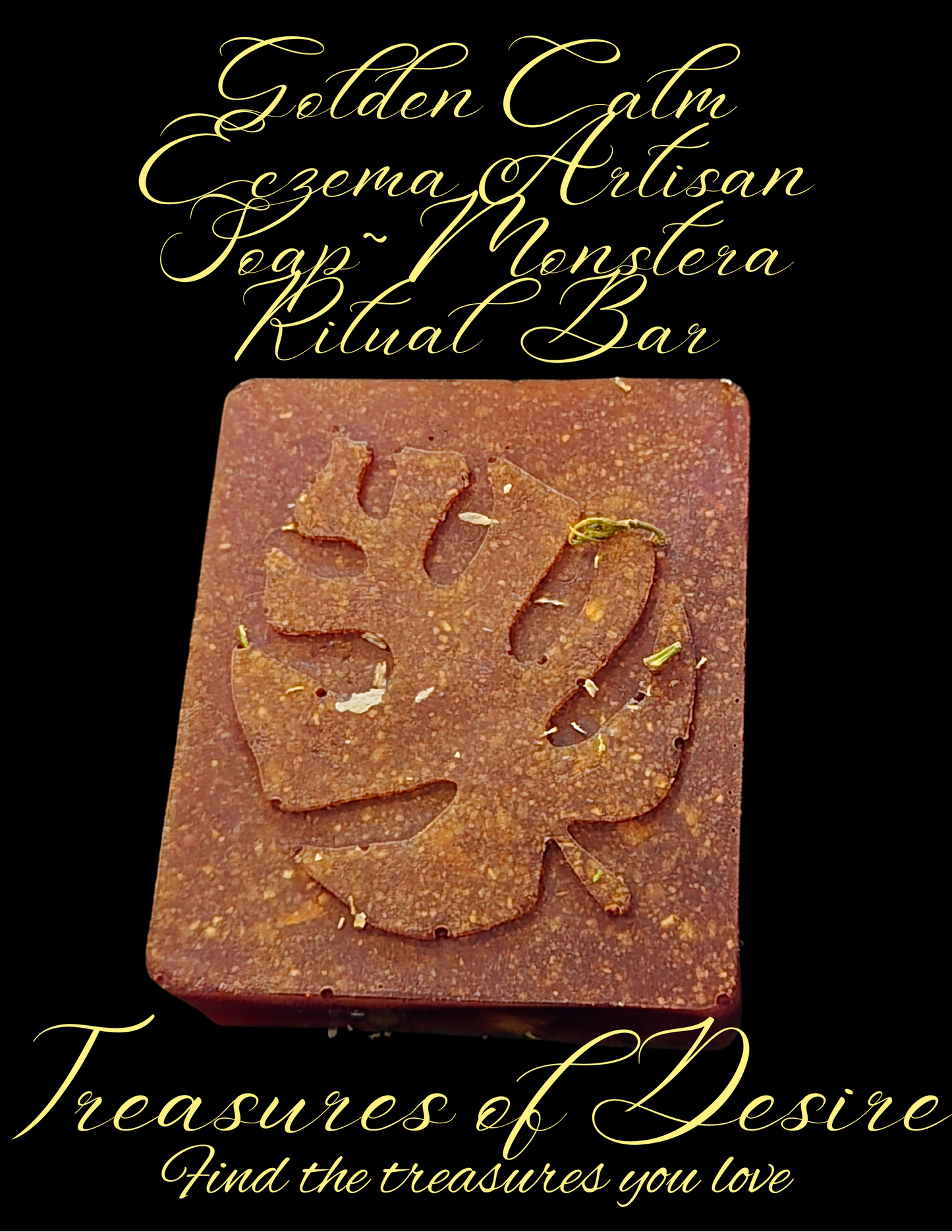 Golden Calm Eczema Luxery Artisan Soap - Monstera Bar