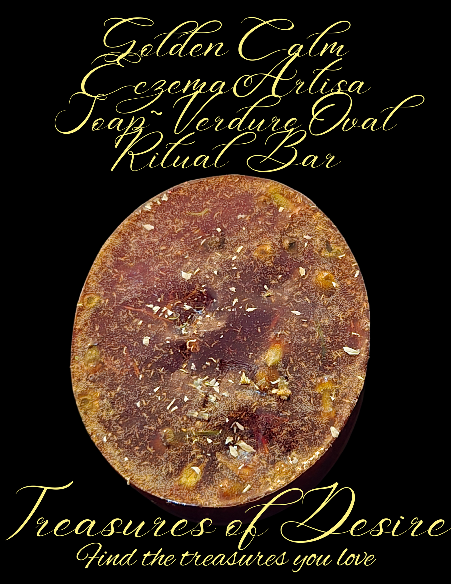 Golden Calm Eczema Luxery Artisan Soap - Verdure Oval Bar
