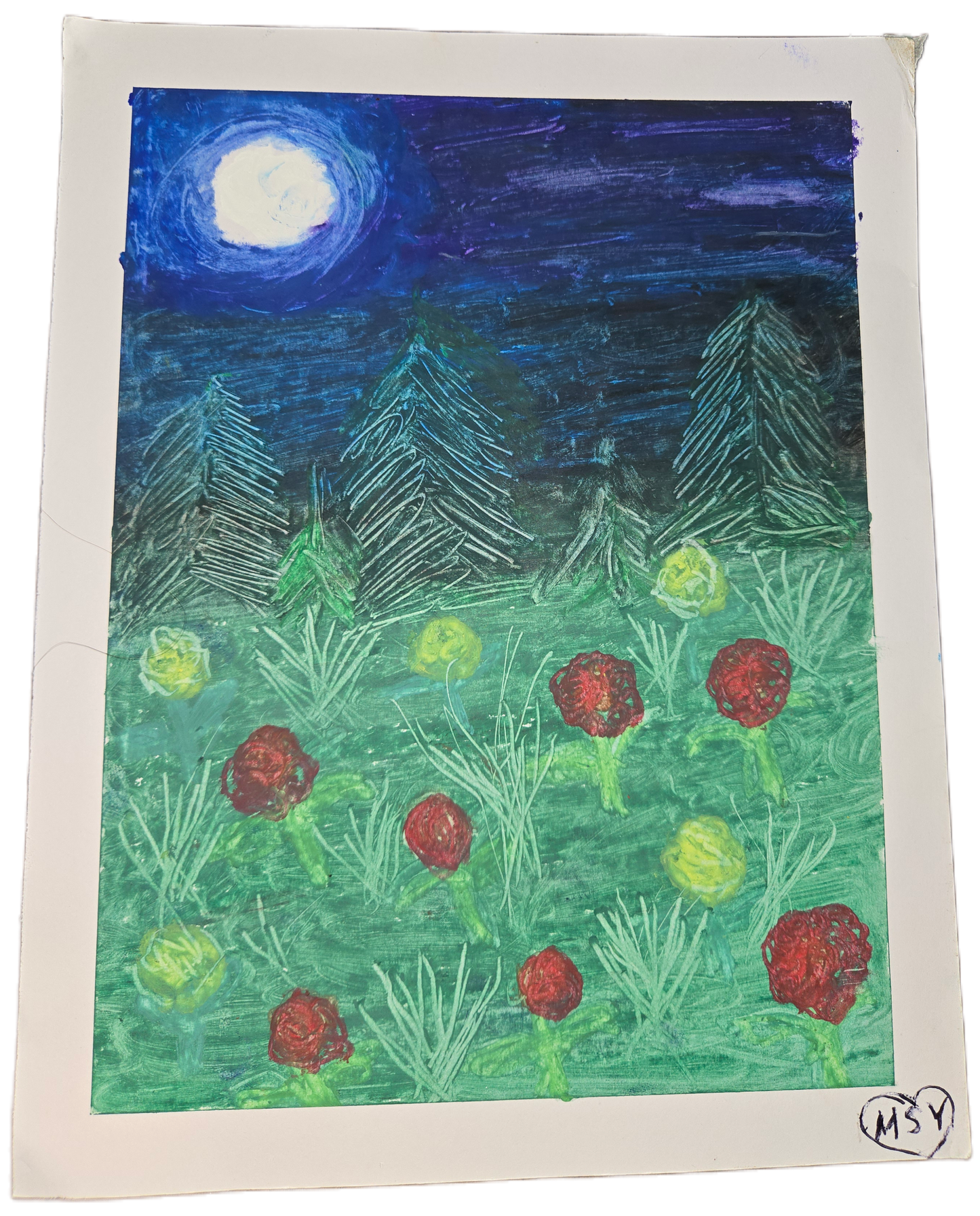 The Nocturnal Sanctuary — Original 8x10 Oil Pastel