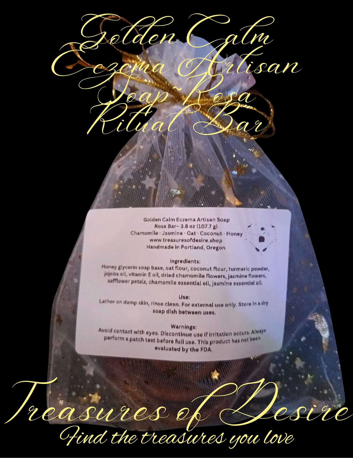 Golden Calm Eczema Luxery Artisan Soap-Rosa Bar