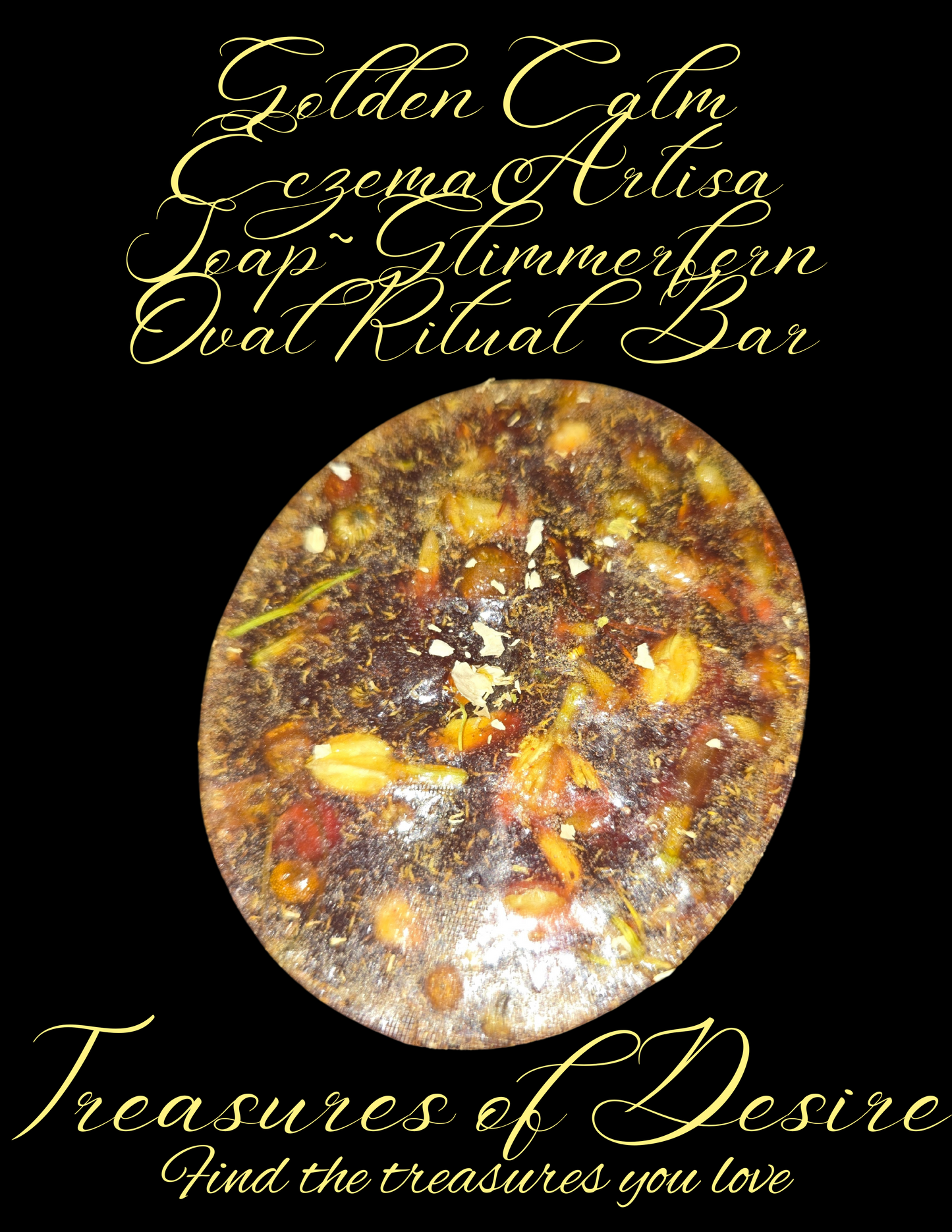 Golden Calm Eczema Luxery Artisan Soap - Glimmerfern Oval Bar