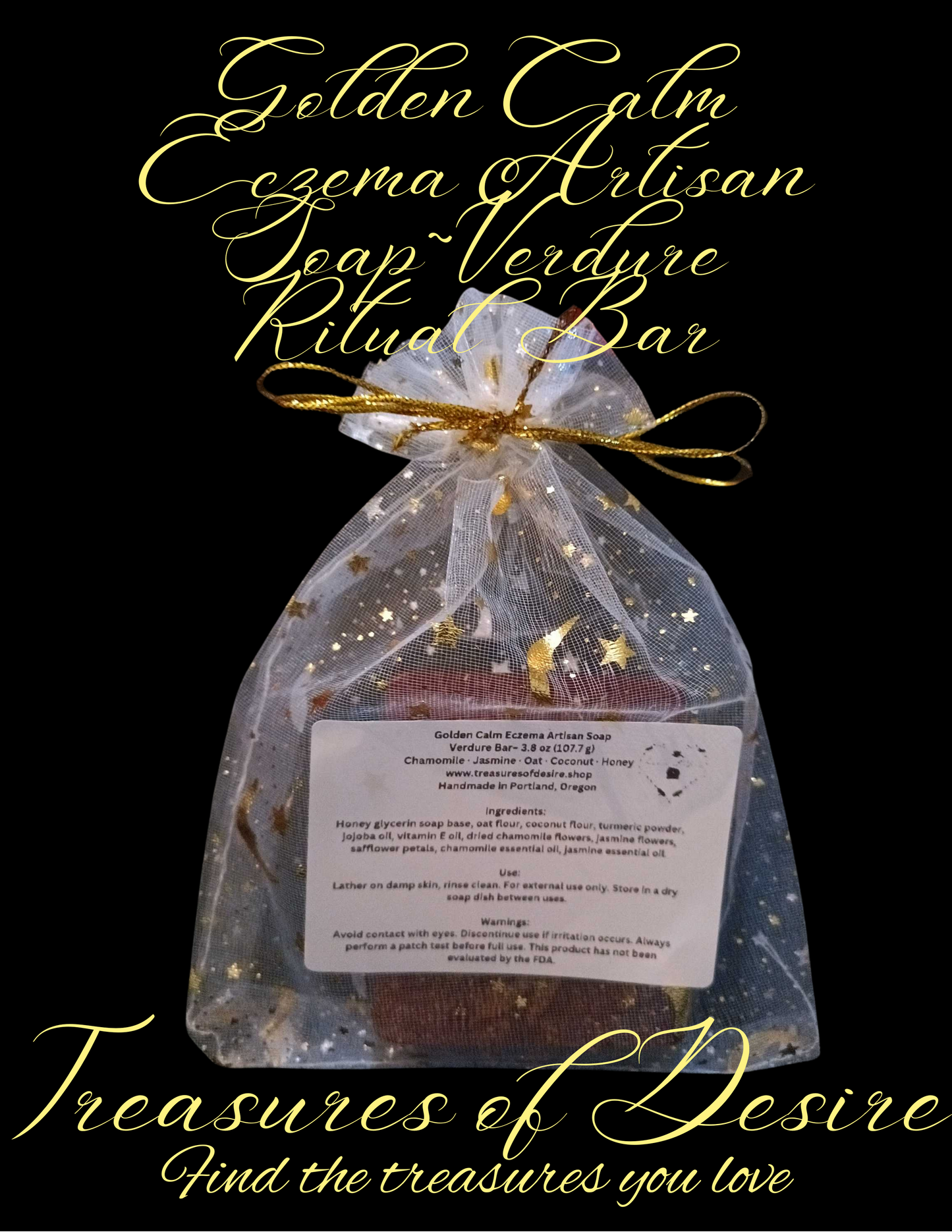Golden Calm Eczema Luxery Artisan Soap - Verdure Bar