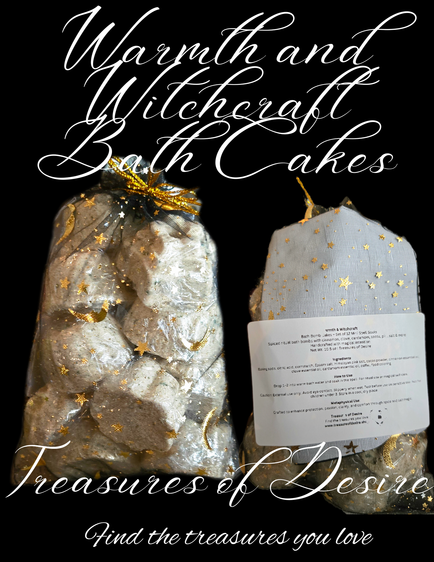 Warmth & Witchcraft Bath Bomb Cakes Set with Ritual Card
