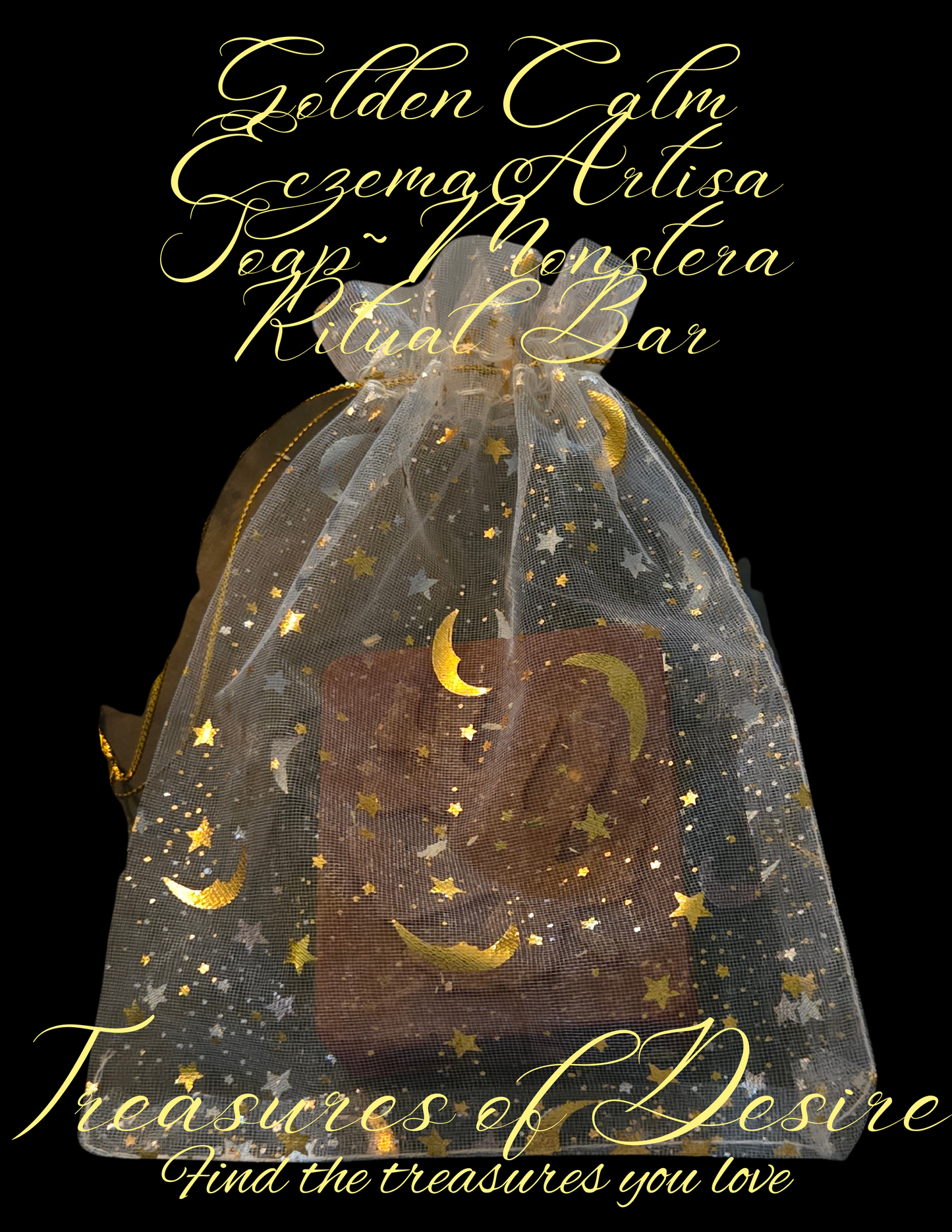 Golden Calm Eczema Luxery Artisan Soap - Monstera Bar