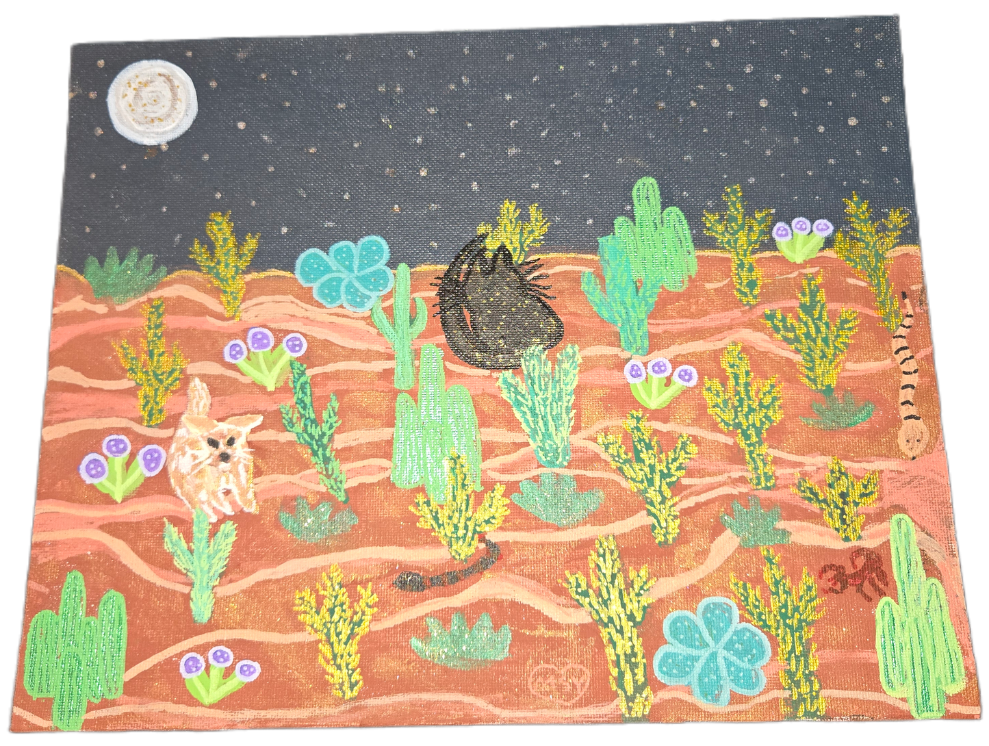The Starlit Sentinel – 8x10 Original Desert Dreamscape