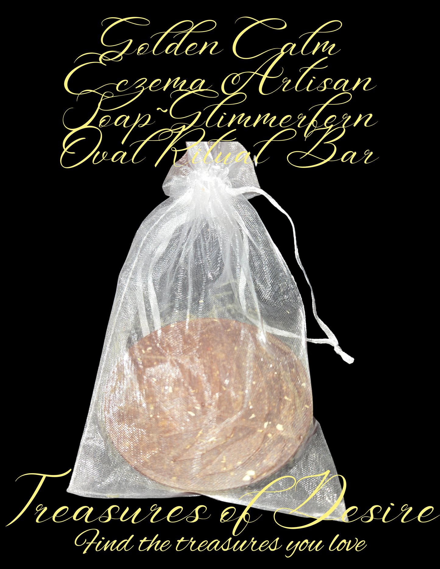 Golden Calm Eczema Luxery Artisan Soap - Glimmerfern Oval Bar
