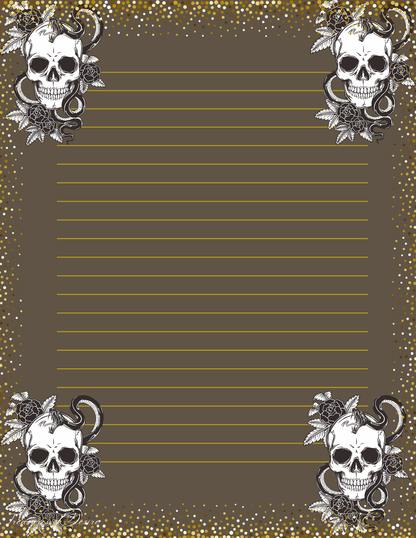 Skull Stationary Set Lined and Unlined Digital Download