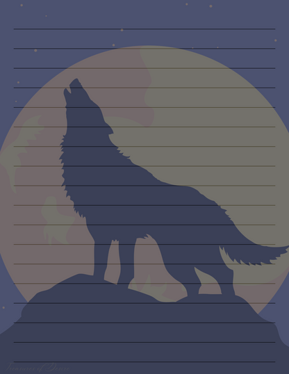 Howling Wolf Stationary Set Digital Download