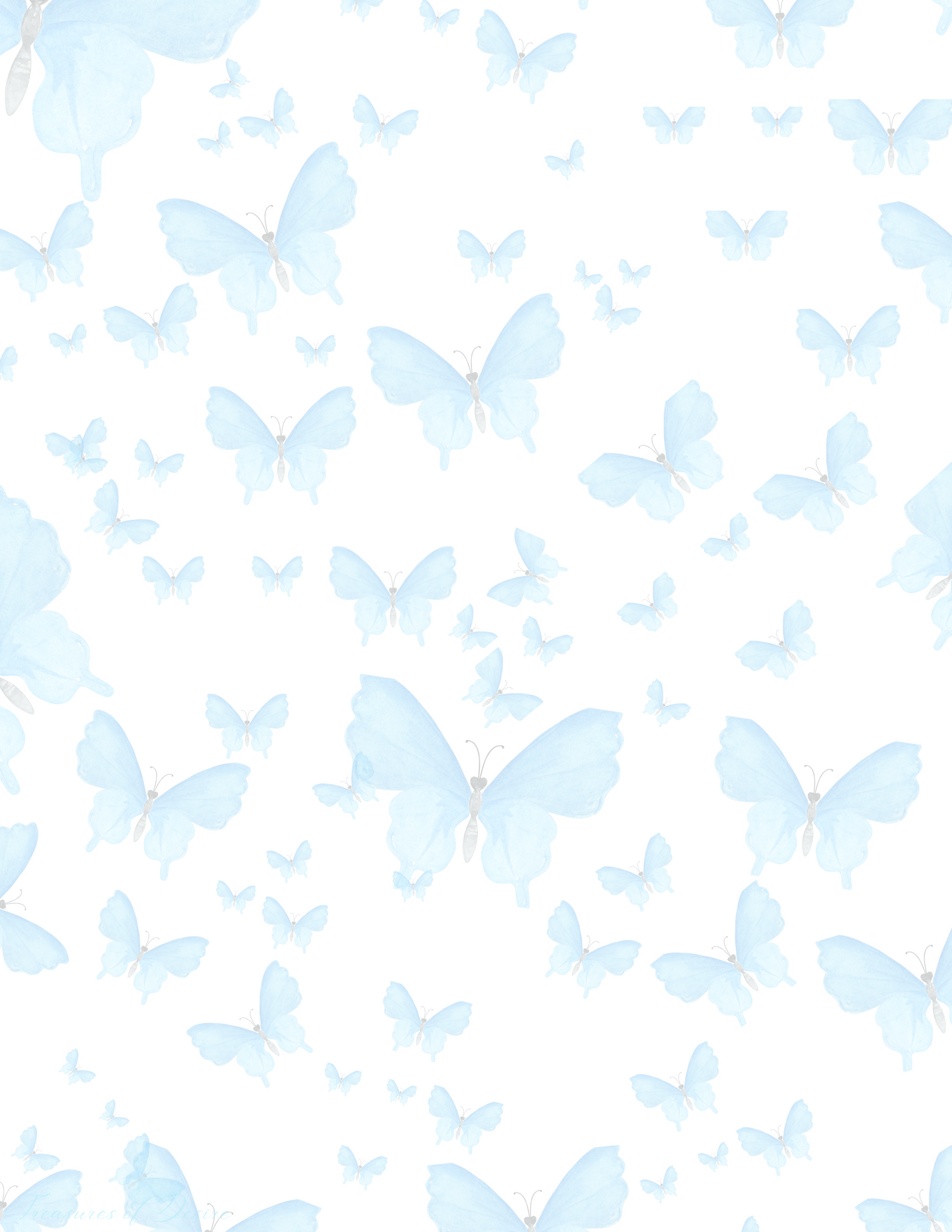 Blue Butterfly Motif Stationary Set