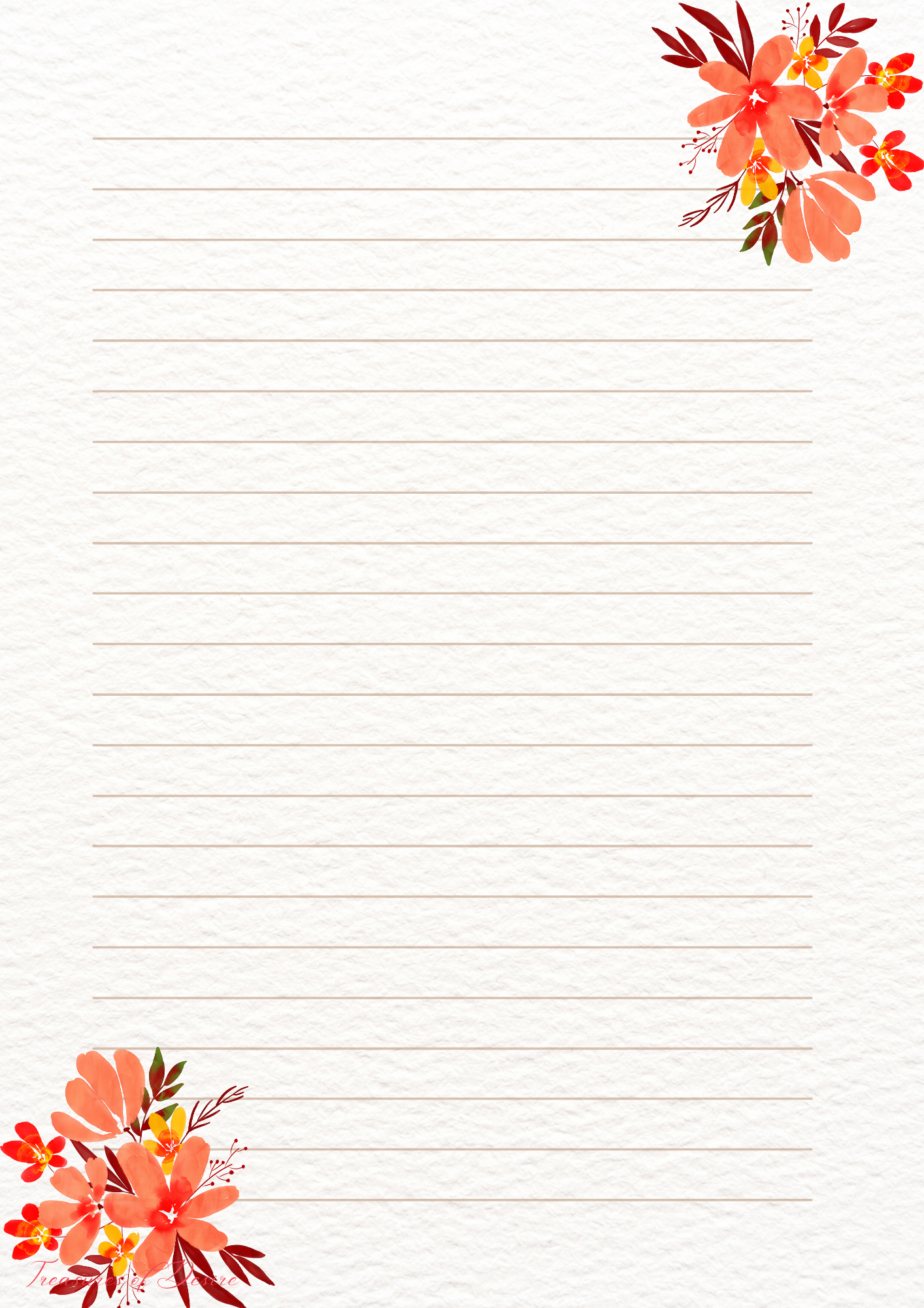 Flowers Galore Stationary Set Digital Download