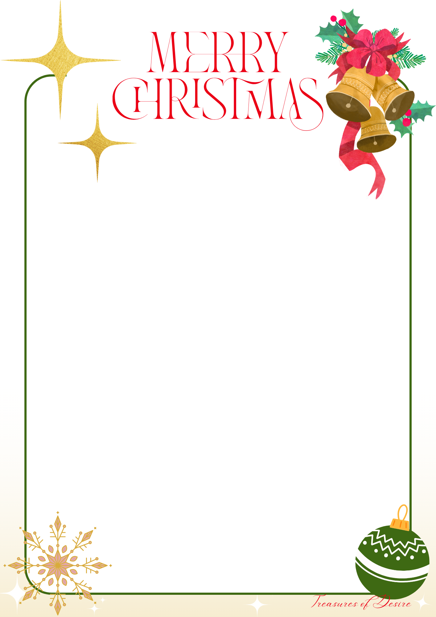 Merry Christmas Stationary Set Digital Download