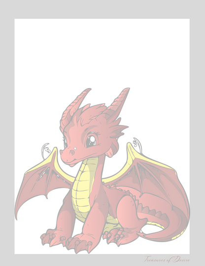 Baby Dragon Stationary Set Digital Download