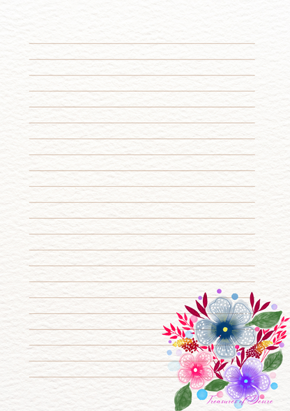 Flowers Galore Stationary Set Digital Download