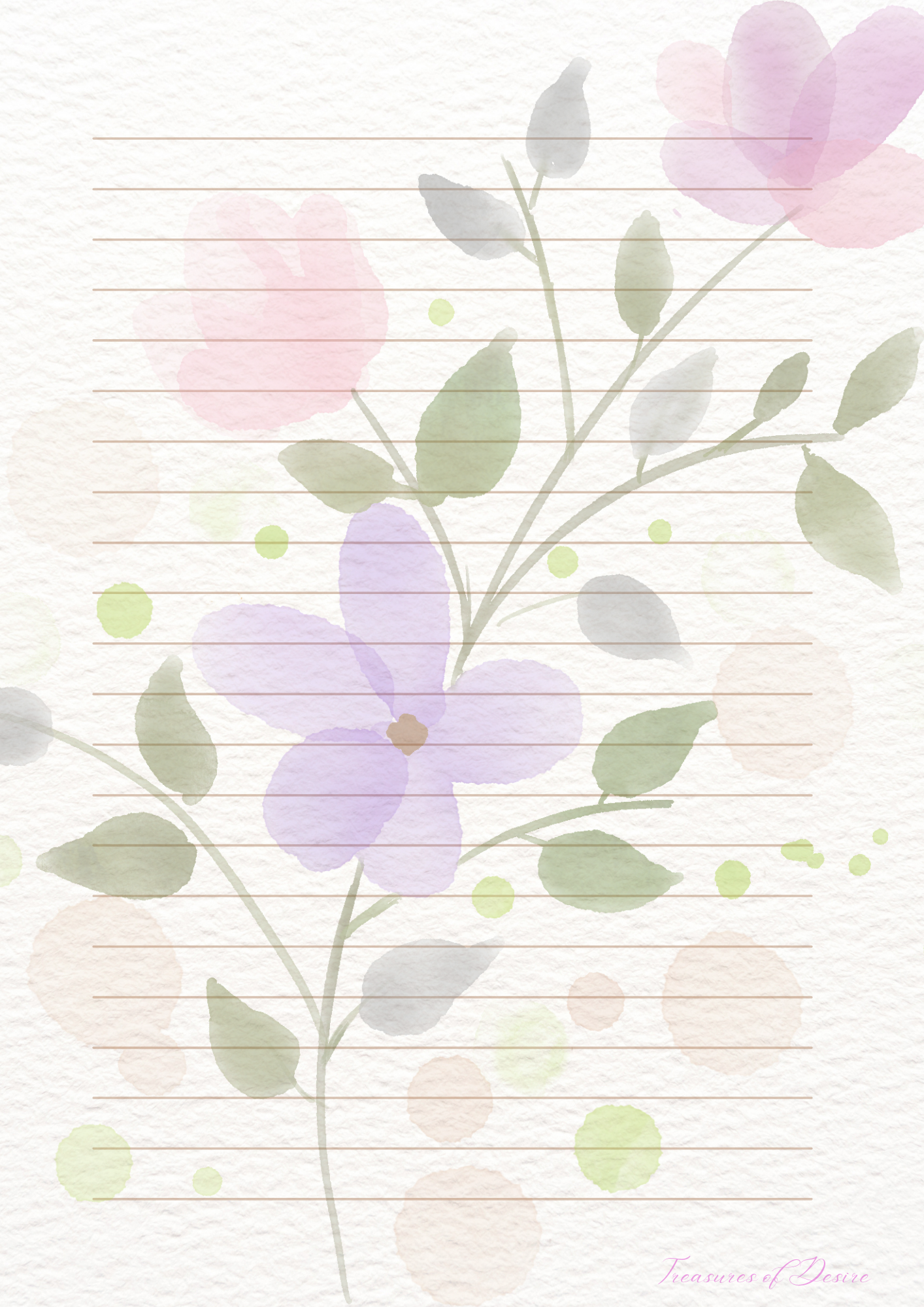 Flowers Galore Stationary Set Digital Download