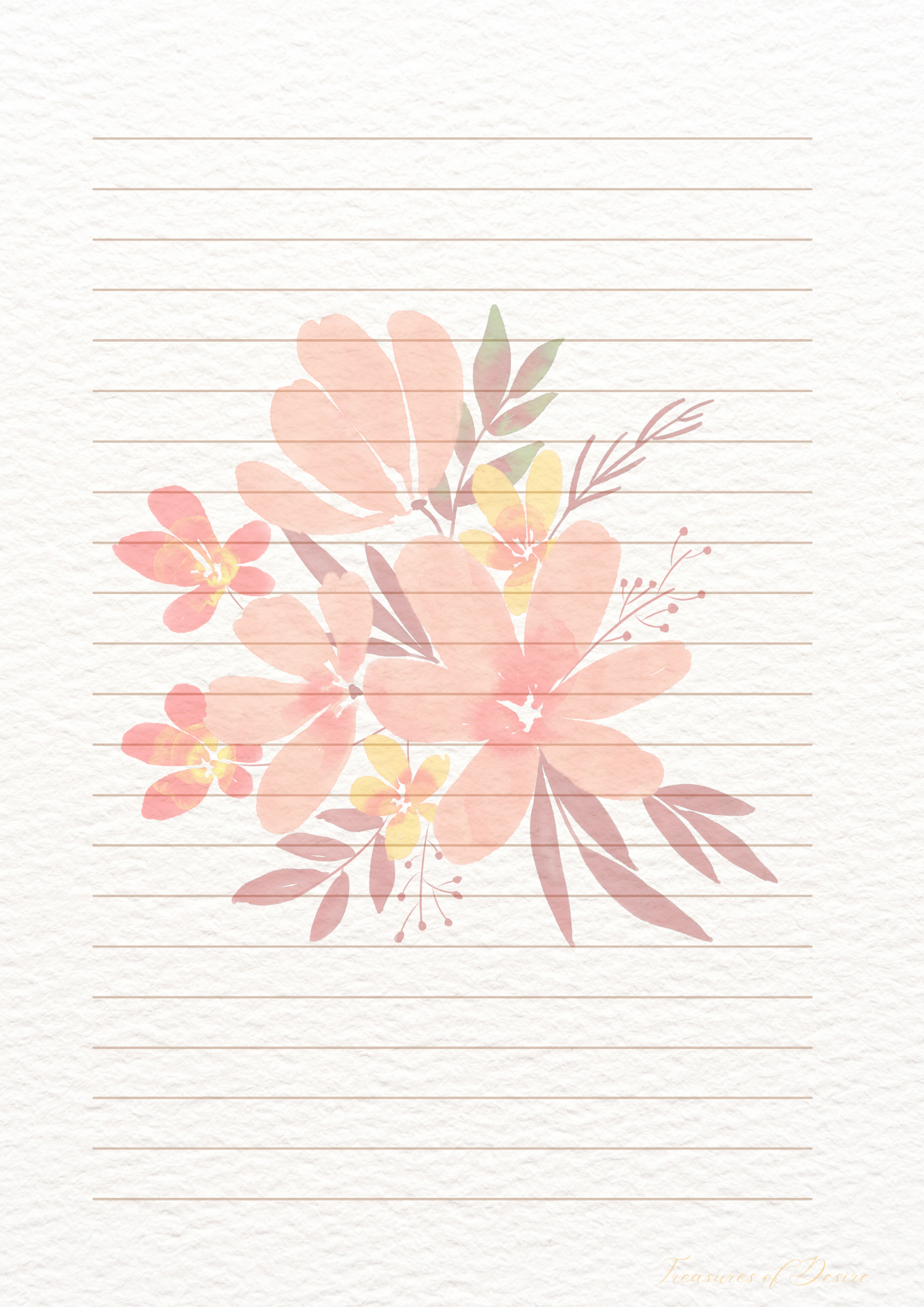 Flowers Galore Stationary Set Digital Download