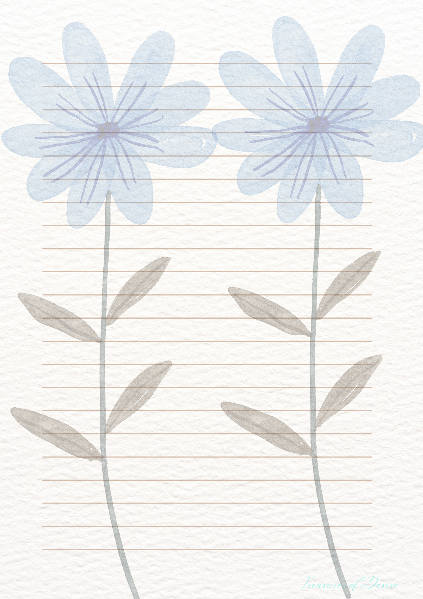 Flowers Galore Stationary Set Digital Download