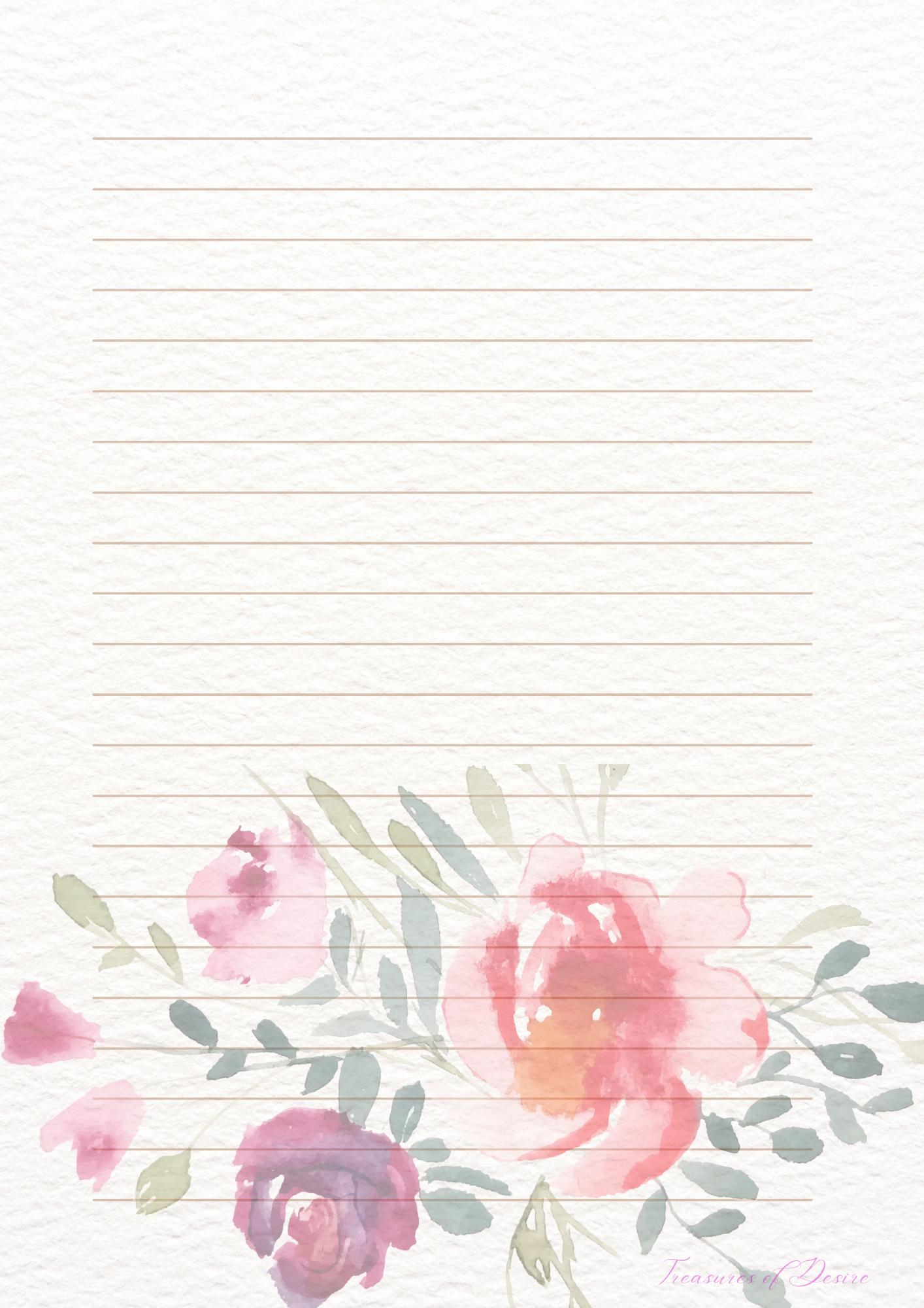 Flowers Galore Stationary Set Digital Download