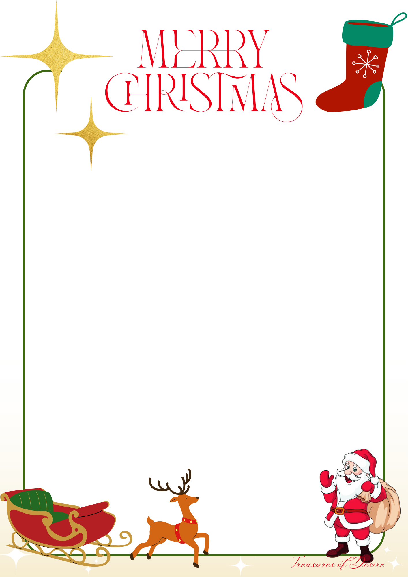 Merry Christmas Stationary Set Digital Download