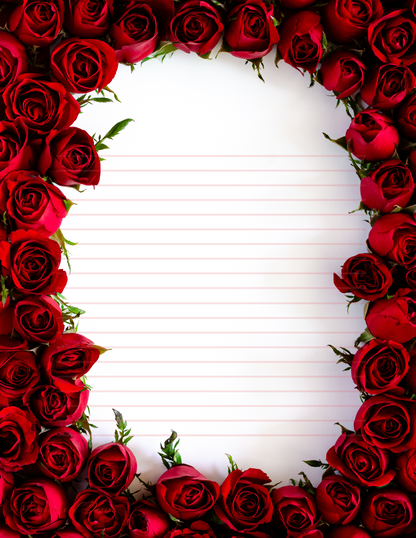 Rose Bordered Stationary Set Digital Download