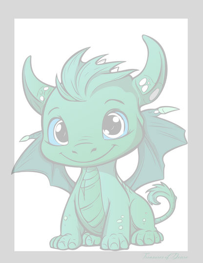 Baby Dragon Stationary Set Digital Download