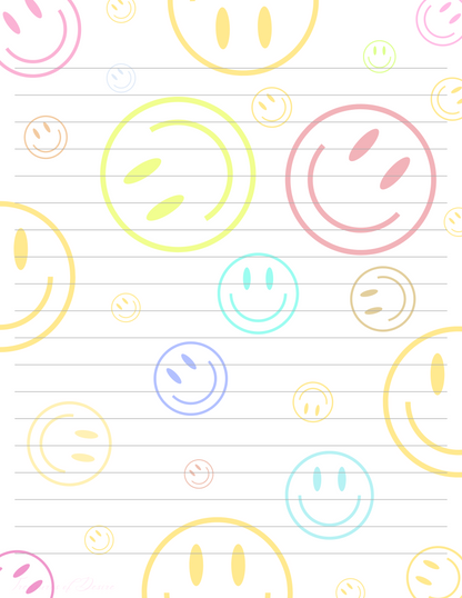 Smiles Stationary Set Digital Download