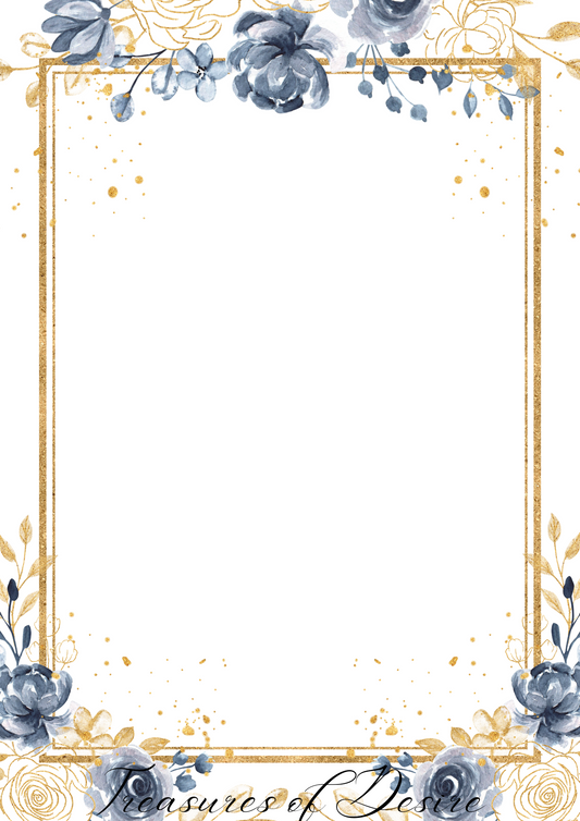 White and Gold Elegant Floral Stationary Set Digital Download