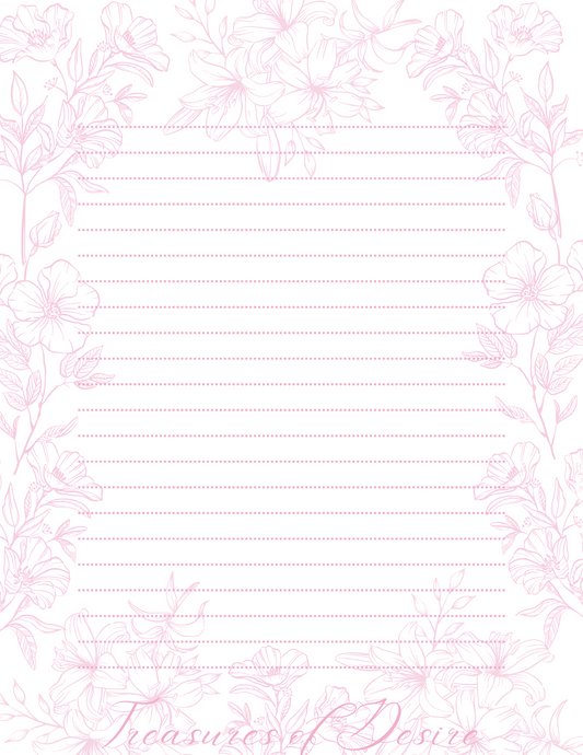 Pink Floral Stationary Set