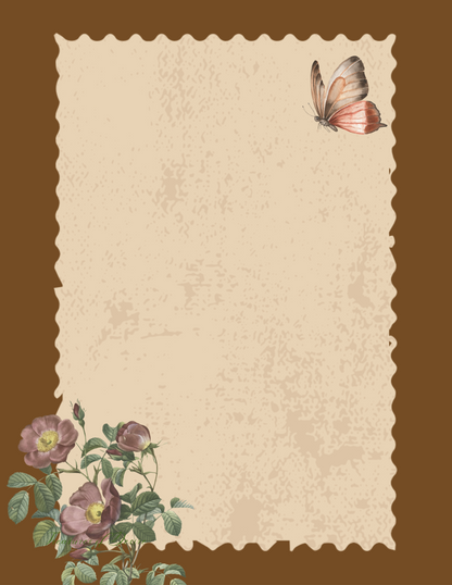 Vintage Brown Butterfly Stationary