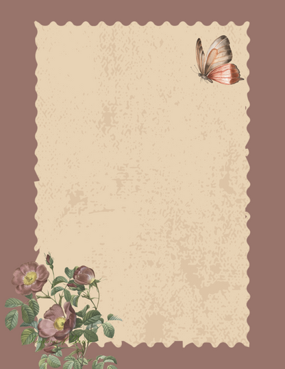 Vintage Brown Butterfly Stationary