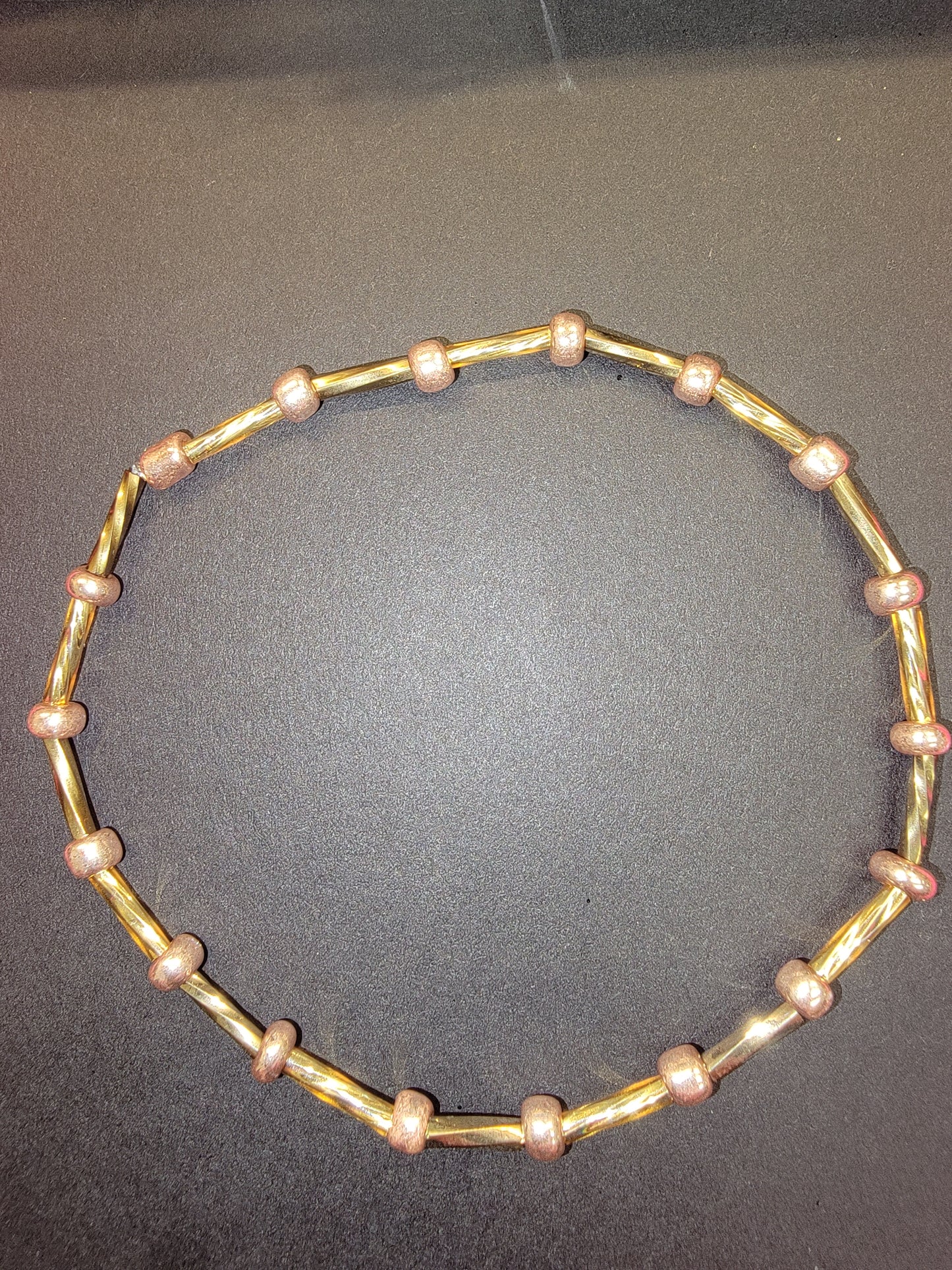 Golden and Copper Glass Beaded Bracelet