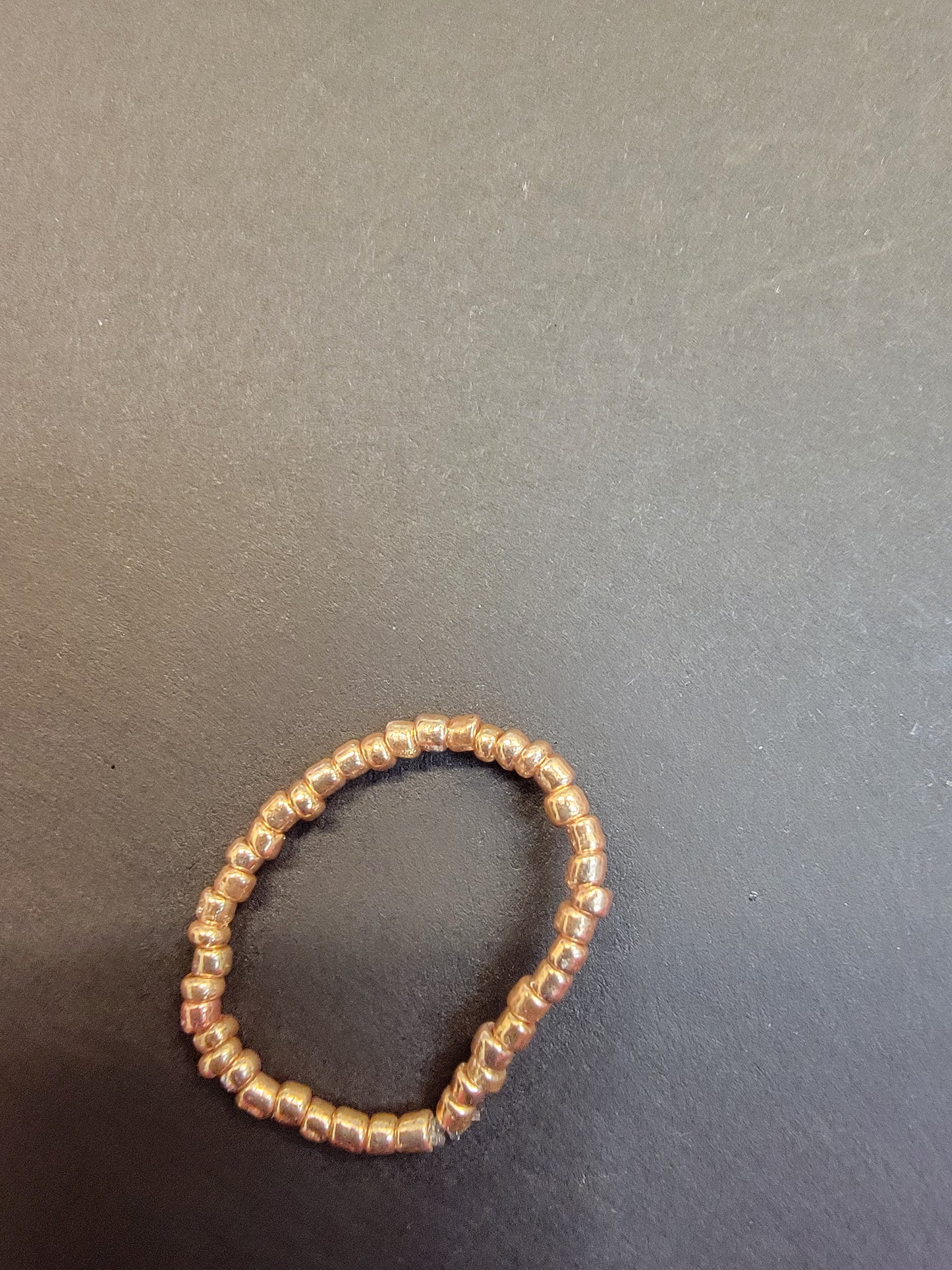 Copper Colored Glass Beaded Ring