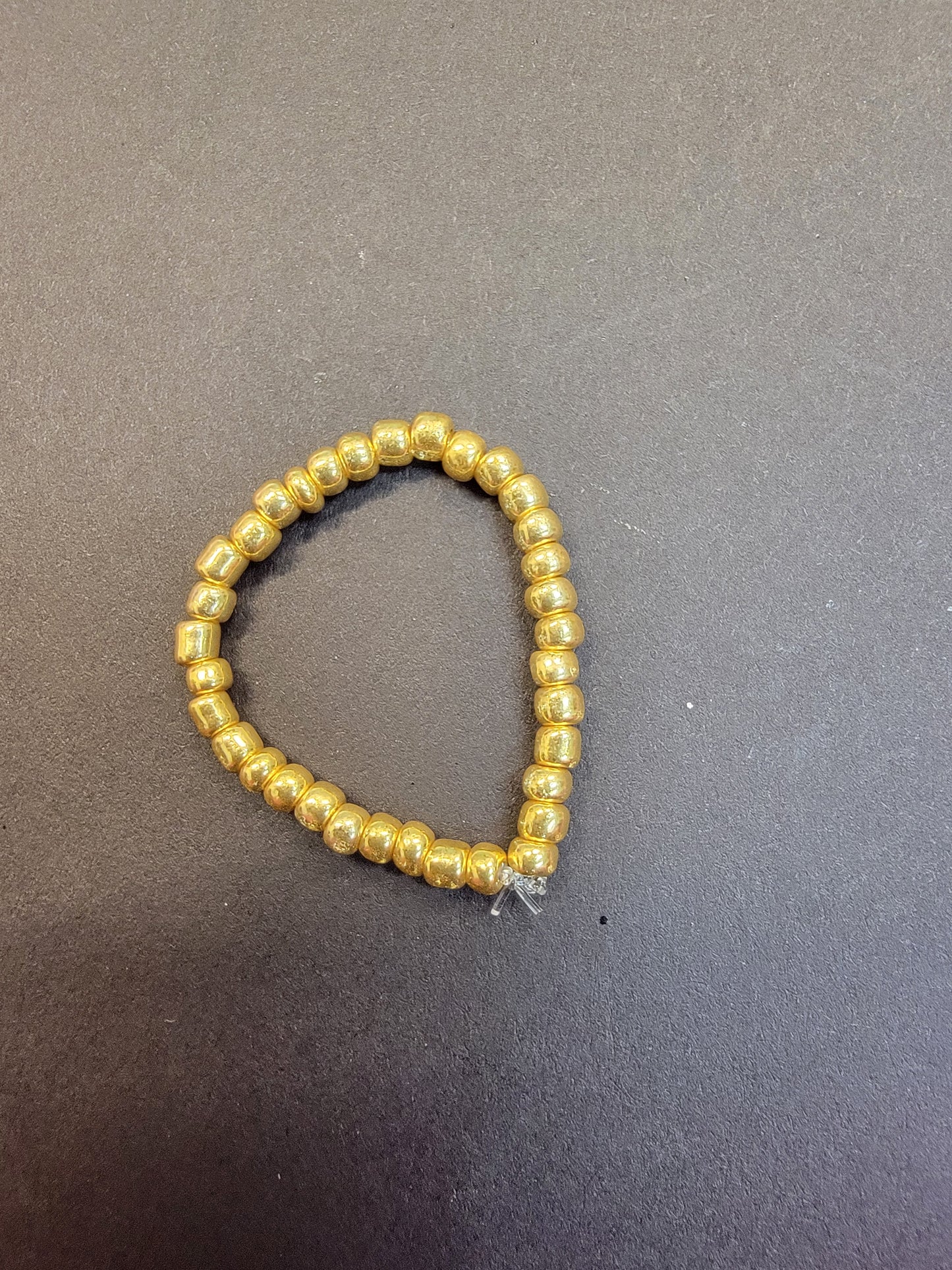 Golden Glass Beaded Ring